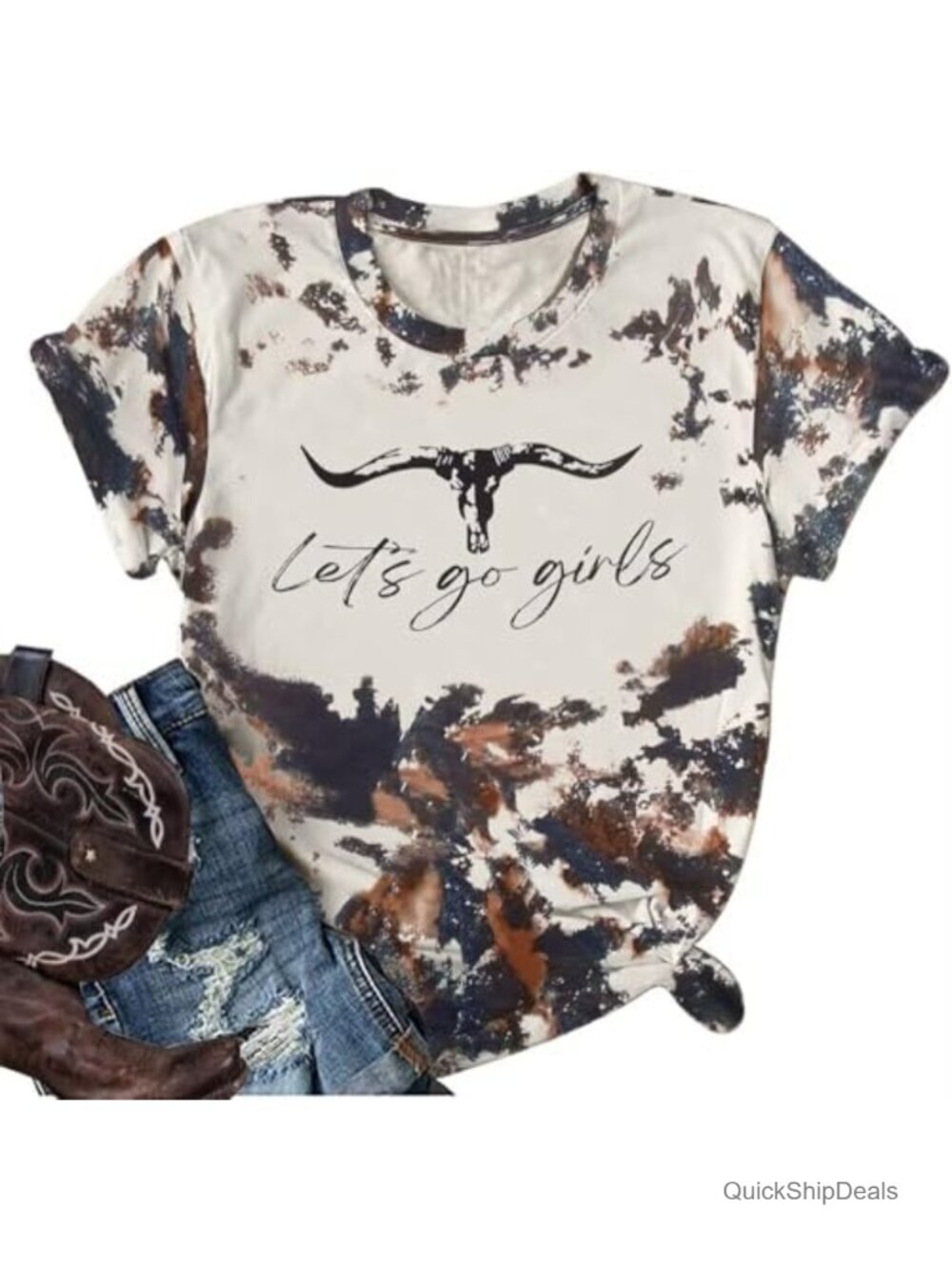 Western Cowgirl Graphic Tee Retro Country Concert Short Sleeve T-Shirt